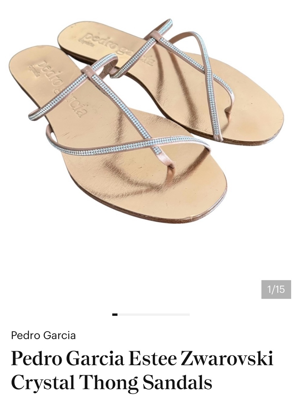 Pedro Garcia Estee Zwarovski Crystal Thong Sandals